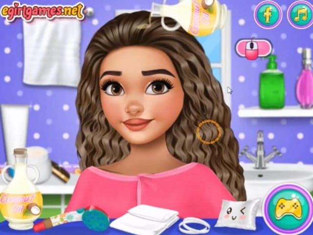 MOANA CURLY HAIR TRICKS online game POMU Games