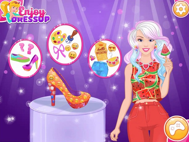 BARBIE DESIGN MY EMOJI SHOES online game POMU Games