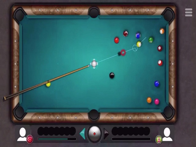 8 Ball Online game screen showing a player using a power-up to gain an edge